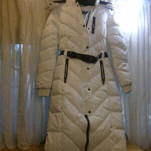 Michael Kors Hooded Belted Puffer Coat White XS NEW – Winter Jacket